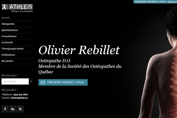 Conception Web pour La Clinique Athleis